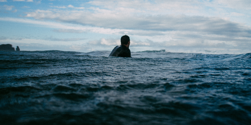 Man in water