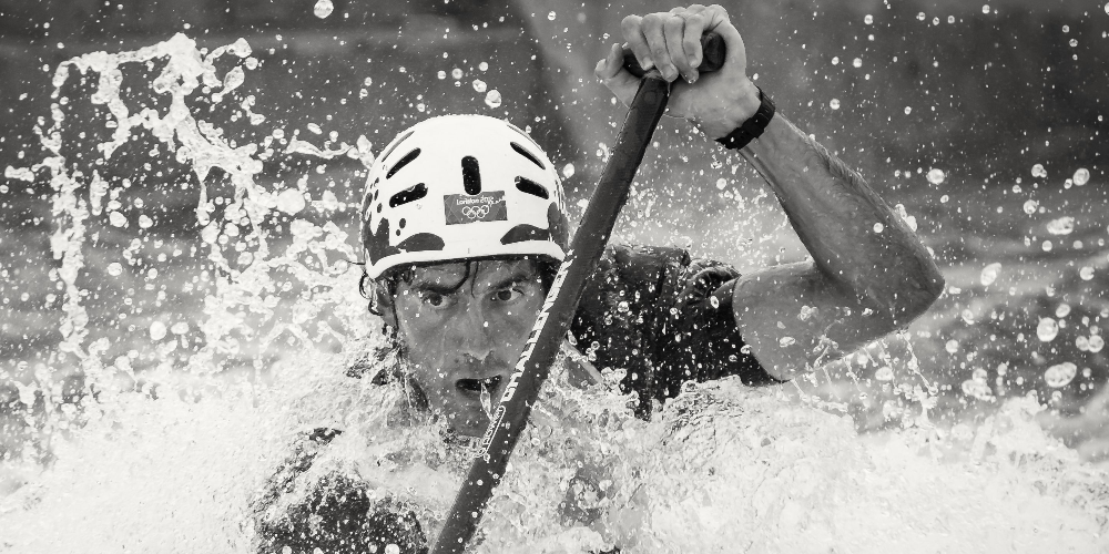 Man Kayaking