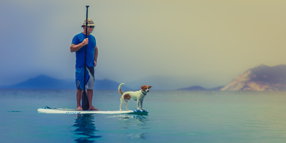 Man on SUP with Dog