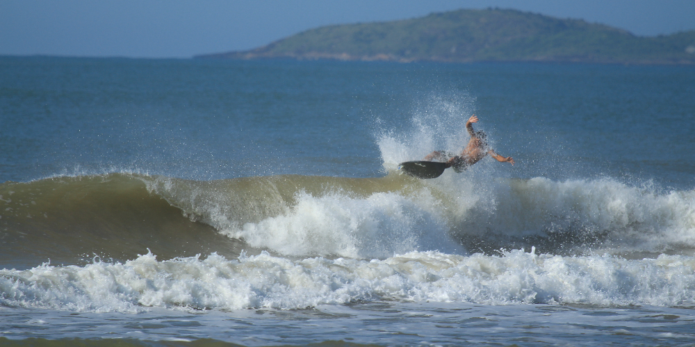 Falling off Surfboard