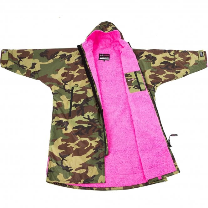 Dryrobe Advance Long Sleeve Camo/Pink Recycled Robe 