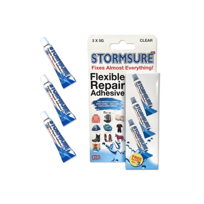 Stormsure Flexible Repair Adhesive 3 x 5g (Clear & Black)