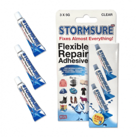 Flexible Repair Adhesive 3 x 5g (Clear & Black)